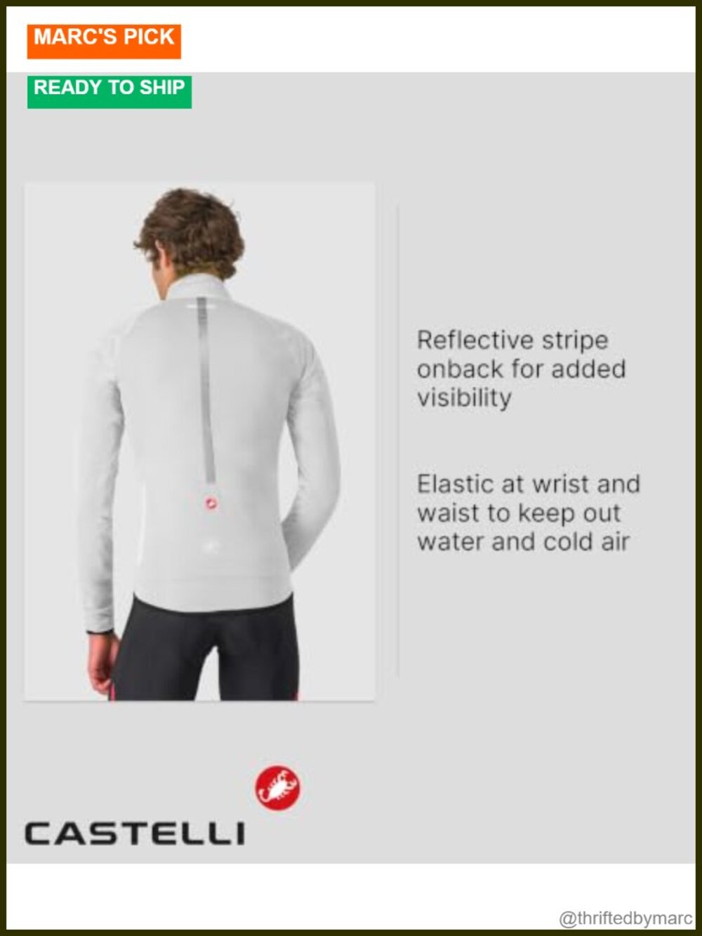 Castelli Squall Shell Cycling Jacket Waterproof Windproof Packable - Picture 3 of 3